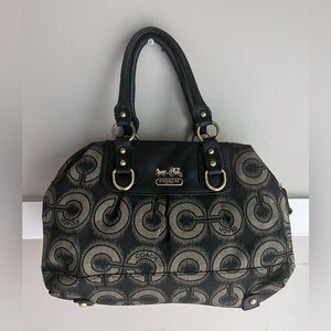 Coach Black and Tan Signature Satchel